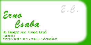 erno csaba business card